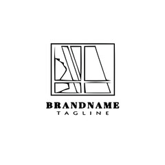 simple broken window logo cartoon icon design template black isolated vector illustration