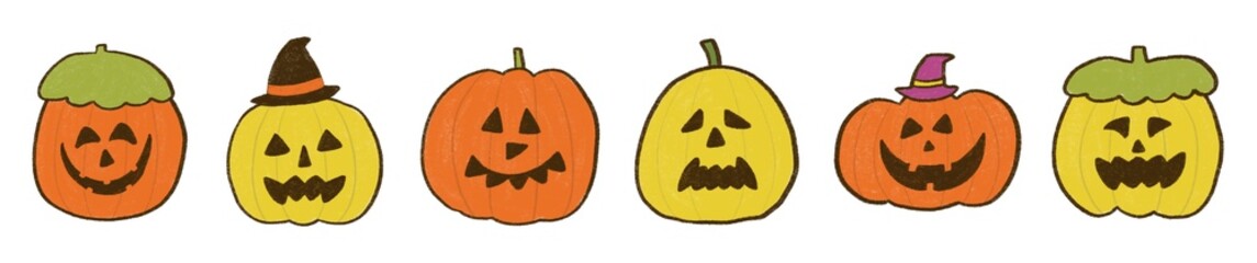 ハロウィン かぼちゃ 手描きイラスト