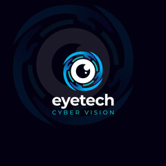 eyetech cyber vision logo,  creative vector abstract hand with digital eye
