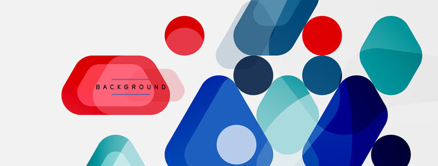 Abstract round geometric shapes and circles background. Trendy techno business template for wallpaper, banner, background or landing