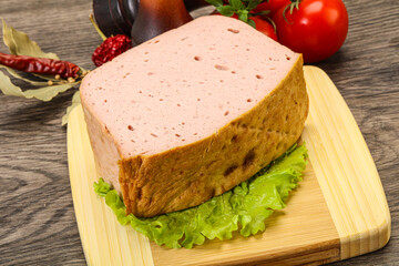 Homemade baked traditional meat loaf