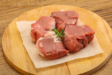 Raw pork tenderloin for cooking