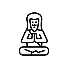 Black line icon for guru