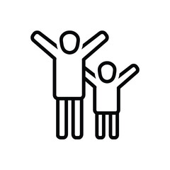 Black line icon for joy