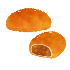 カレーパン イラスト