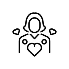 Black line icon for mom