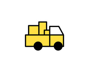 Delivery truck line icon. Vector symbol in trendy flat style on white background. Commerce sing for design.