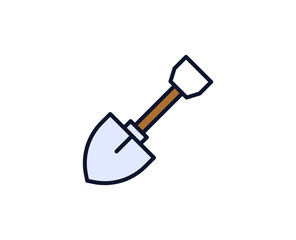 Shovel flat icon. Single high quality outline symbol for web design or mobile app.  House thin line signs for design logo, visit card, etc. Outline pictogram EPS10