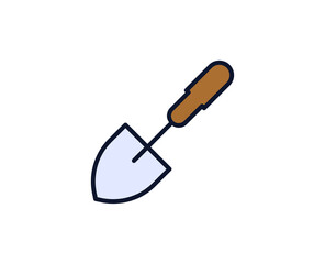 Shovel flat icon. Single high quality outline symbol for web design or mobile app.  House thin line signs for design logo, visit card, etc. Outline pictogram EPS10