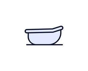Bath flat icon. Single high quality outline symbol for web design or mobile app.  House thin line signs for design logo, visit card, etc. Outline pictogram EPS10