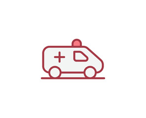Ambulance flat icon. Thin line signs for design logo, visit card, etc. Single high-quality outline symbol for web design or mobile app. Medical outline pictogram.