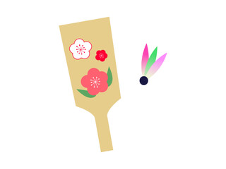 羽子板イラスト（お正月、年賀状）