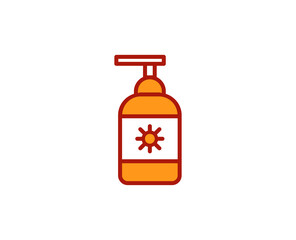 Sunscreen line icon. Vector symbol in trendy flat style on white background. Travel sing for design.