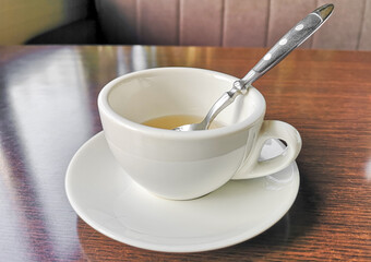 Tea in a cup on a table