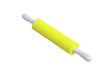 Modern rolling pin isolated on white background. 3d render