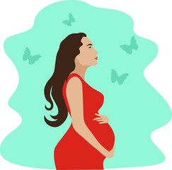 silhouette of a pregnat woman