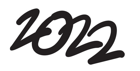 Obraz premium 2022 Hand Drawn Vector Numbers, Sketch Calendar Design