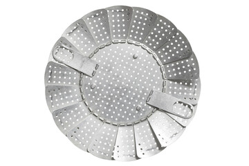 Steel colander isolated