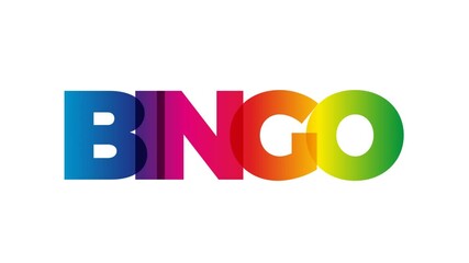 The word Bingo. Animated banner with the text colored rainbow.