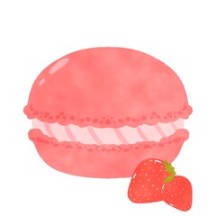 イチゴ マカロン イラスト