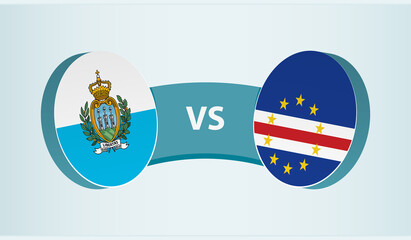 San Marino versus Cape Verde, team sports competition concept.