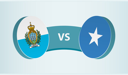San Marino versus Somalia, team sports competition concept.