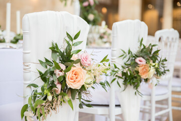 Mariage fleur chaise décoration