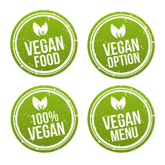 Vegan Buttons und Vegetarisch Banner Set.
