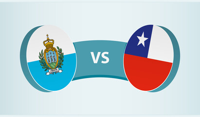 San Marino versus Chile, team sports competition concept.