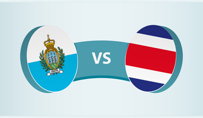 San Marino versus Costa Rica, team sports competition concept.