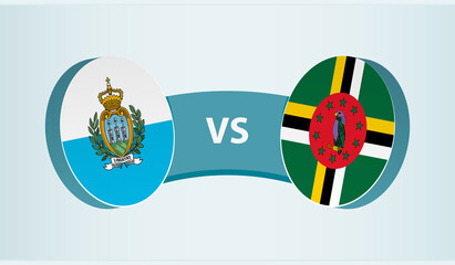 San Marino versus Dominica, team sports competition concept.