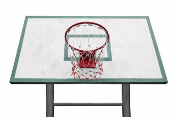 Basketball hoop on white background