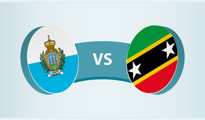 San Marino versus Saint Kitts and Nevis, team sports competition concept.