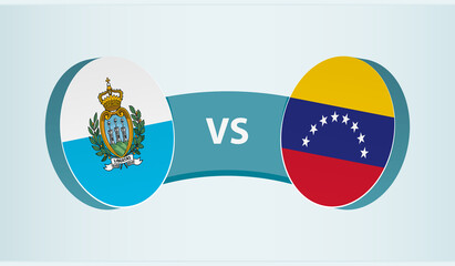 San Marino versus Venezuela, team sports competition concept.