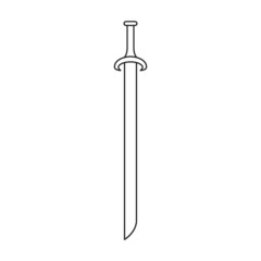 Sword vector icon.Outline vector icon isolated on white background sword.