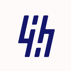 HH monogram logo.Letter h typographic icon..Lettering sign isolated on light background.Uppercase alphabet initials.Modern, design, geometric, web, corporate style.