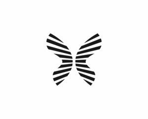 Black and white butterfly vector logotype. Creative minimal style beauty salon, cosmetics, resort symbol logo design.