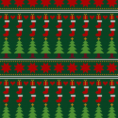 Christmas sweater knitting design seamless pattern 