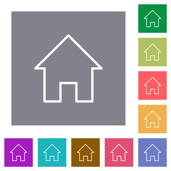 Home outline square flat icons