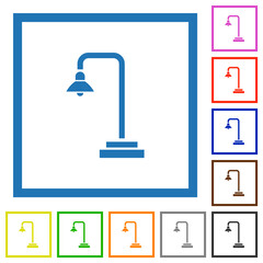 Street lamp flat framed icons