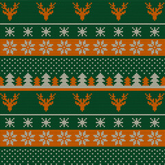 Christmas sweater knitting design seamless pattern 