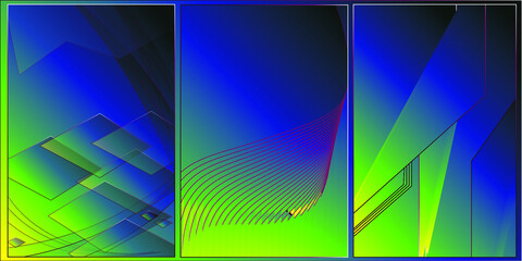 Green and Blue Abstract Background With Lines