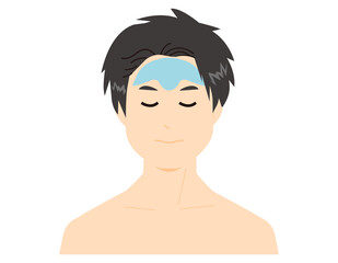 男性の顔　脱毛箇所　 ベクターイラスト