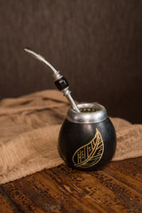Mate Herbs Drink traditional from Argentina, Straw.