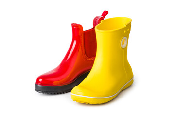 Red and yellow women boots