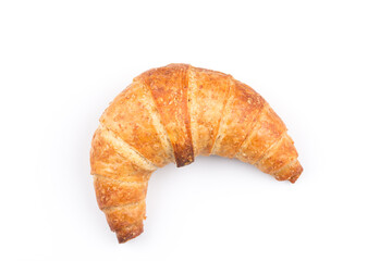 Croissant over white background