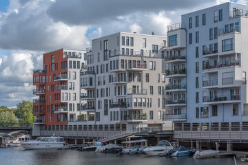 New modern residential building in the west port of Frankfurt am Main