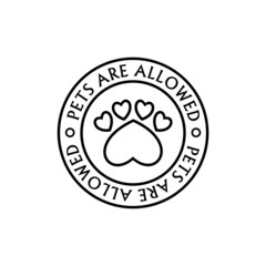 Pets are allowed black glyph icon isolated on white background
