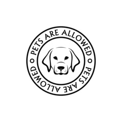 Pets are allowed black glyph icon isolated on white background