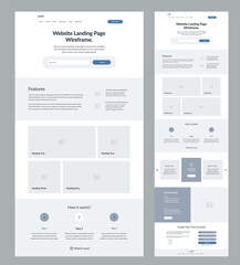 Website design template. Landing page wireframe.